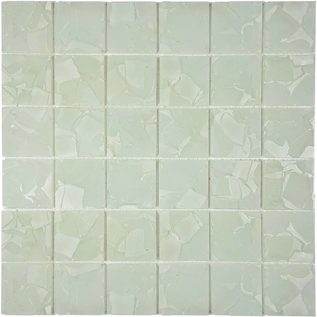 Aquatica Lilies 2"x2" Glass Mosaic Tile 11.75"x11.75" - Flower Glass Collection