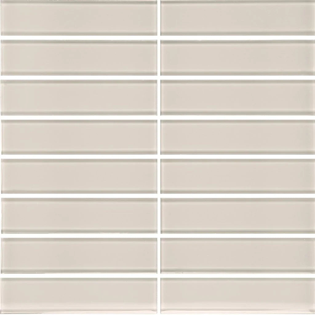 Aquatica Mist 1.5"x6" Stacked Glass Mosaic Tile 11.75"x11.75" - Element Collection