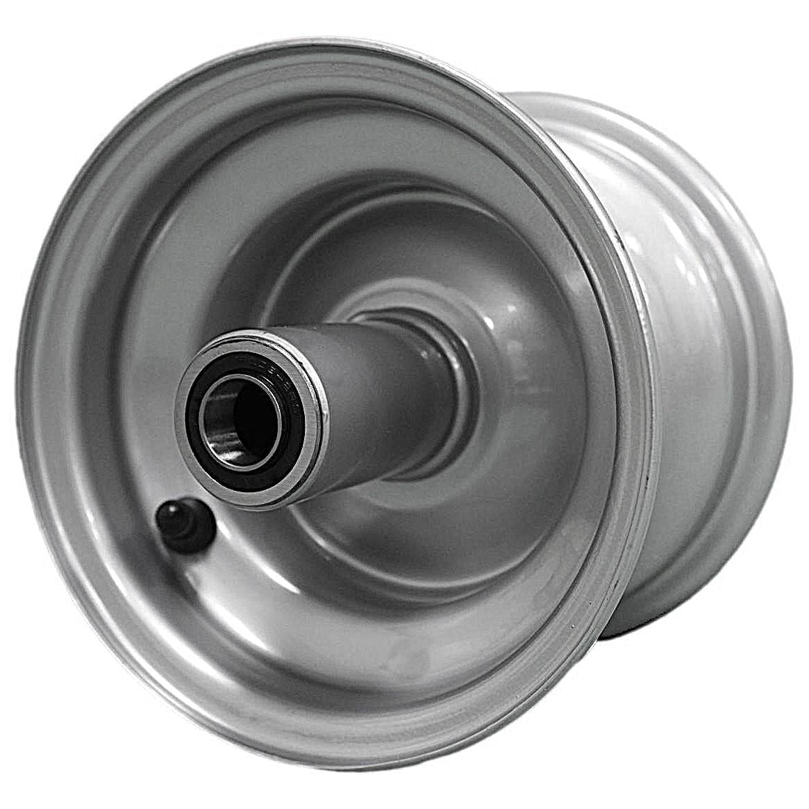Antego 6x4.5 Chrome-Silver Mower Wheel, 7.13-Inch Hub, Single