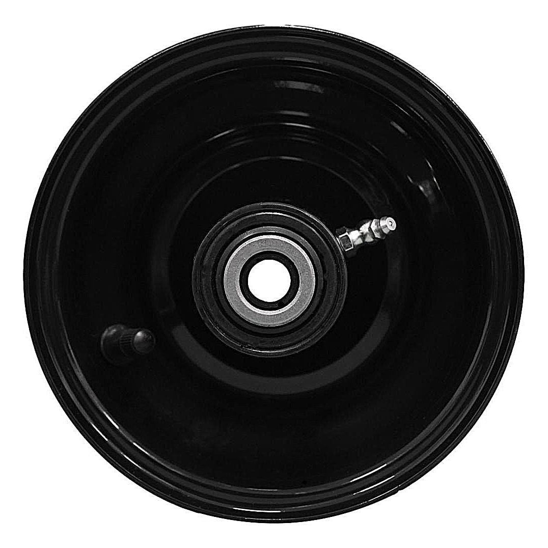 Antego 6x4.5 Glossy-Black Sleeved Mower Wheels, Tapered-Bearing, 4-Pack