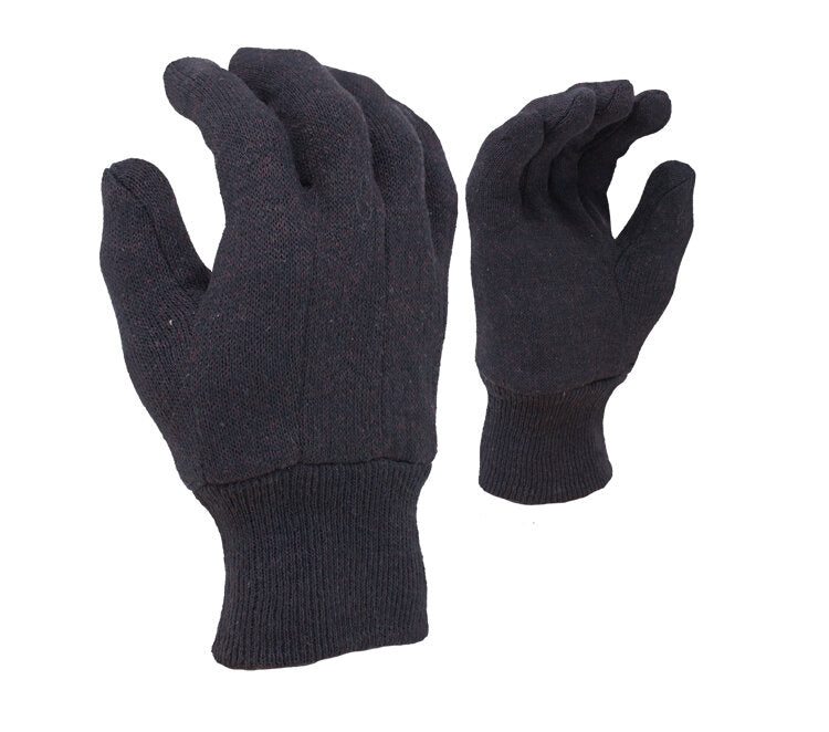 Task Gloves TSK21007 • 7 OZ COTTON/POLY BLEND BROWN JERSEY, KNIT WRIST CUFF