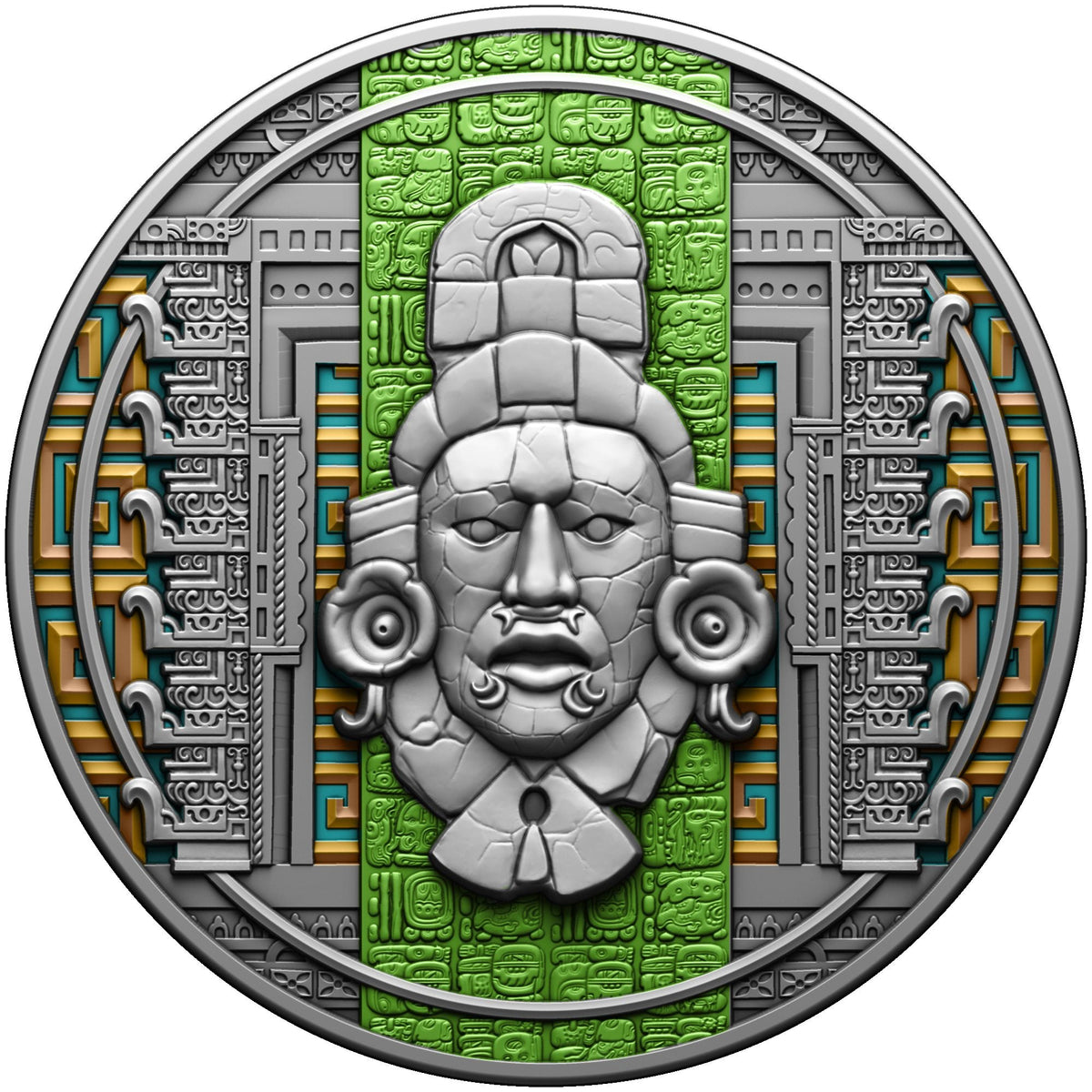 2025 Cameroon Ancient Maya Civilization Antiqued 2 oz Silver Coin In Stock Items, Collectible Coins, Collectible Coins