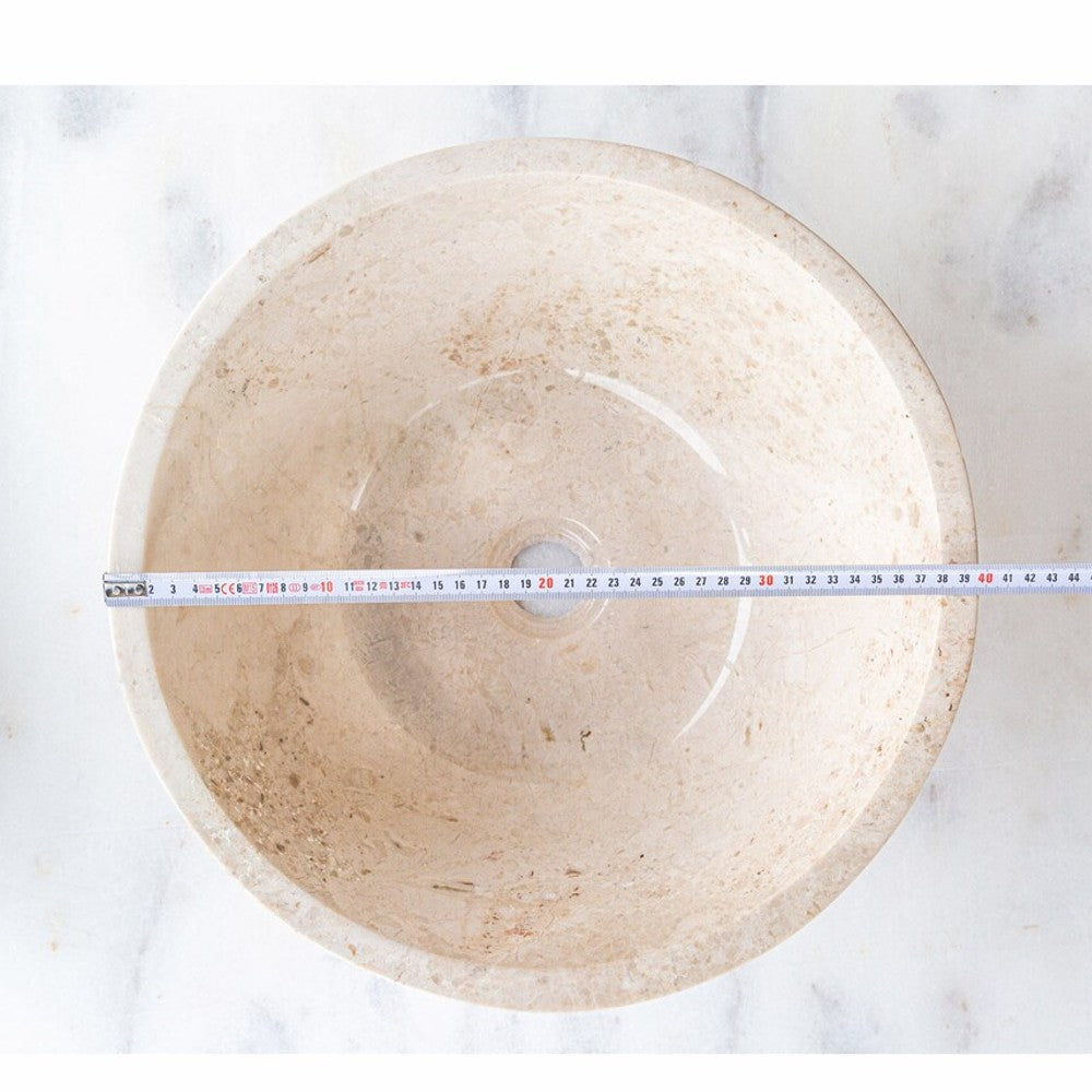 Cappuccino Beige Marble V-Shape Vessel Sink Polished Finish 16x6