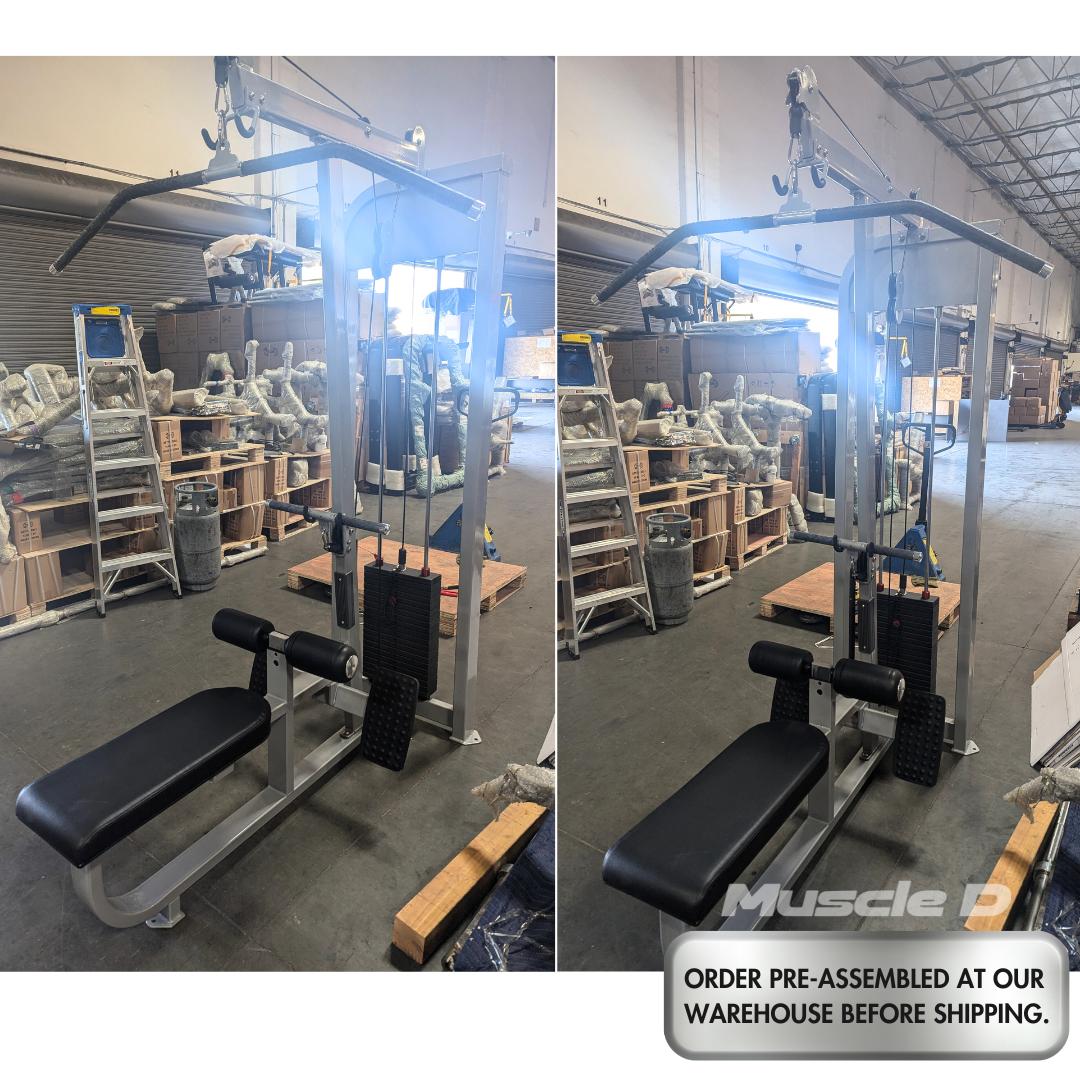 Dual Function Lat-Low Row Combo - Muscle D Fitness - Seated - Pin Selectorized - Commercial Grade