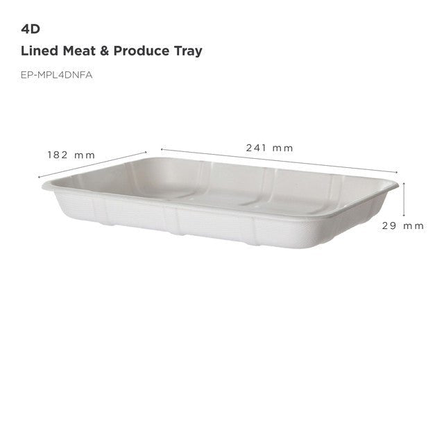 GreenStripe Vanguard Renewable & Compostable Lined Molded Fiber Meat & Produce Trays, 9.5 x 7.17 x 1.13in, 4D (QTY:300)