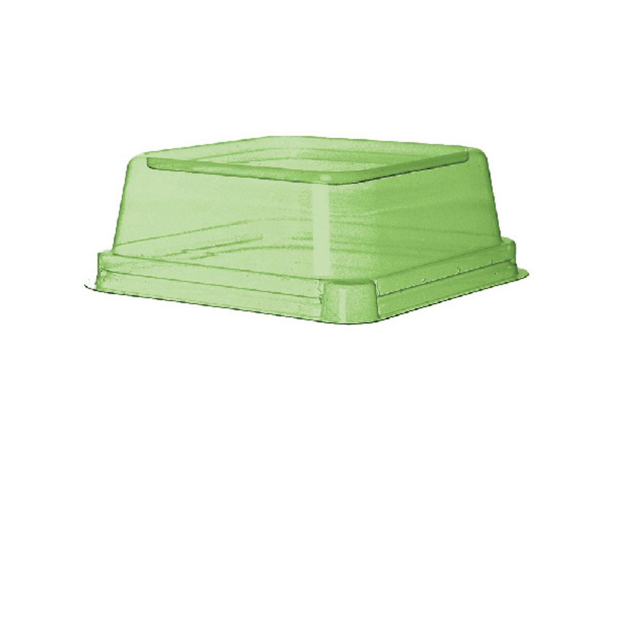 Eco-Products WorldView 5in Square Sugarcane Container Lid PLA Compostable Green Takeout Lid (QTY 400), SKU EP-SCS5LIDGN
