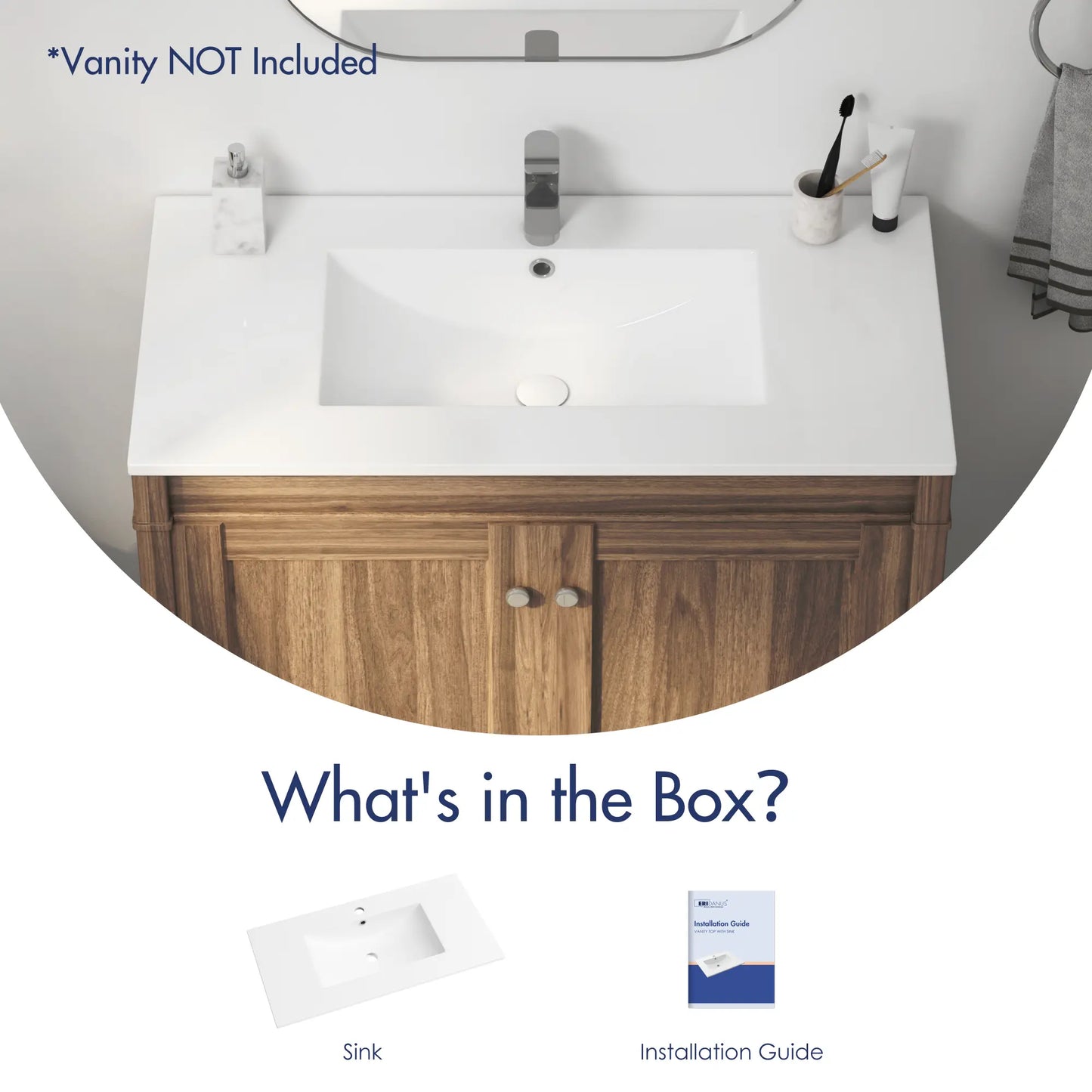 Tucson 35.9" x 18.25" White Vitreous China Rectangular Single-Basin Countertop Sink (Sink Only, Vanity Cabinet Not Included)