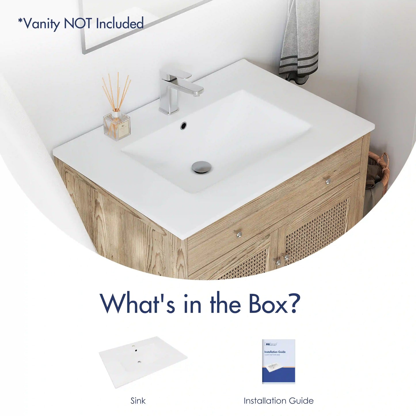 Dayton 31" x 22" White Rectangular Vitreous China Vanity Top Sink ( Sink Only )
