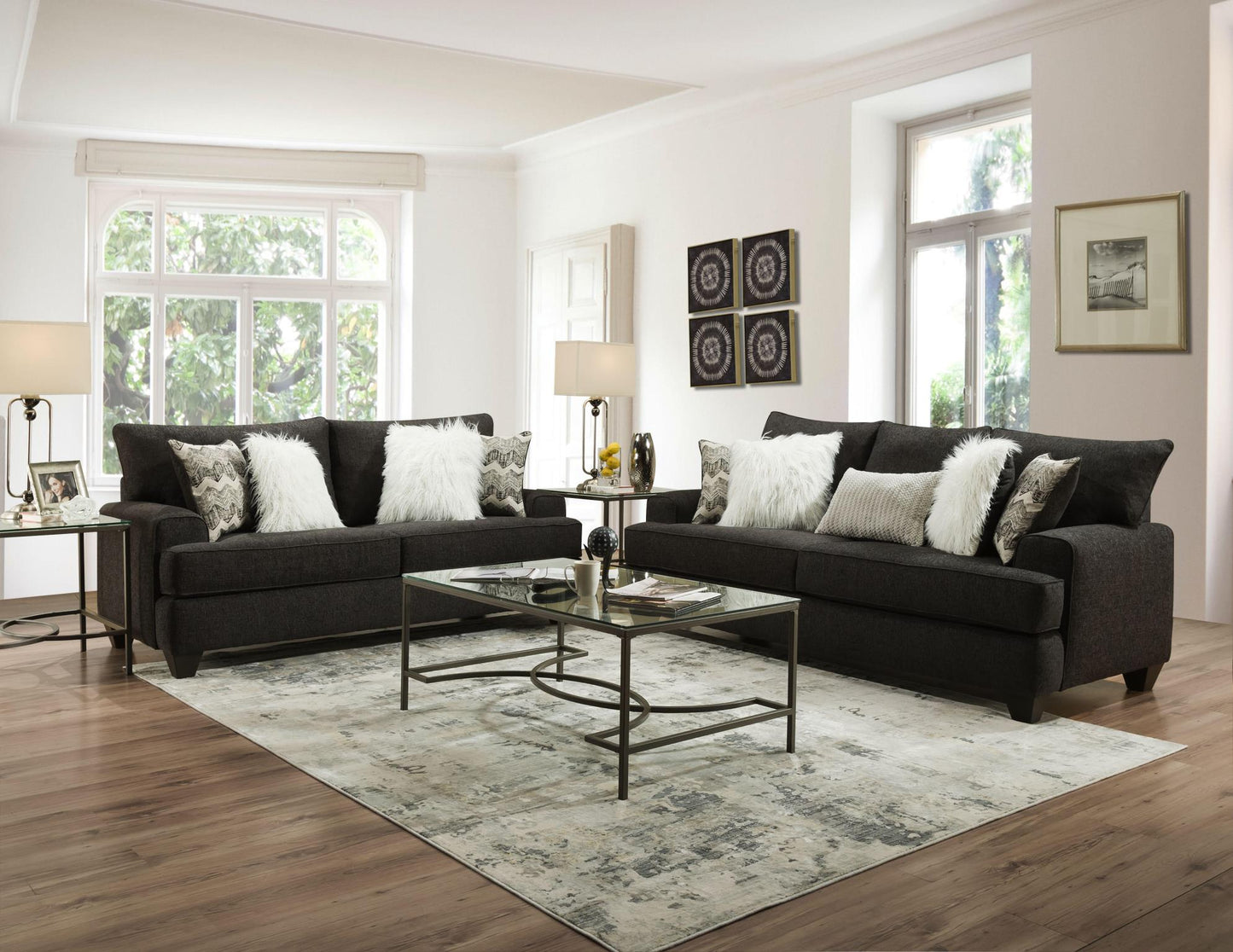 Endurance - Charcoal Grey - 2pc Sofa & Love seat Collection