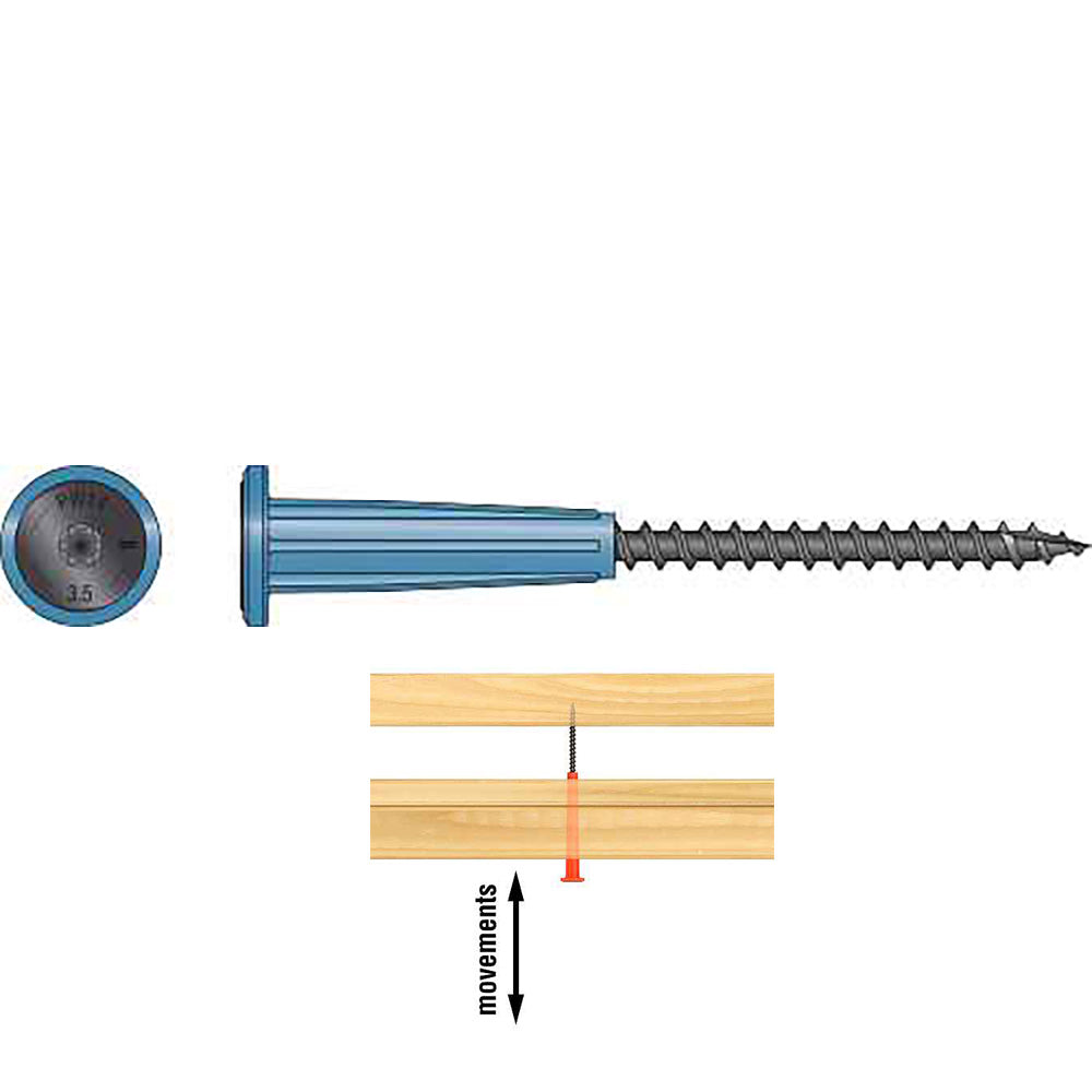 0.140 x 3 1/2 Washer Head Strong-Drive® SDPW Deflector Screw E-coat® Electrocoating Type-17 Point (T25 6-Lobe) Blue - Box (500)