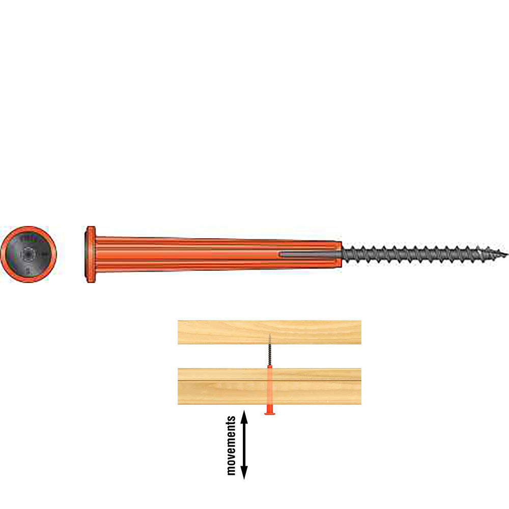 0.140 x 5 Washer Head Strong-Drive® SDPW Deflector Screw E-coat® Electrocoating Type-17 Point (T25 6-Lobe) Orange - Box (500)