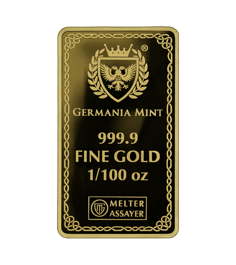 Germania Mint - Norse Gods Frigg 1/100 oz Gold Bar in Card