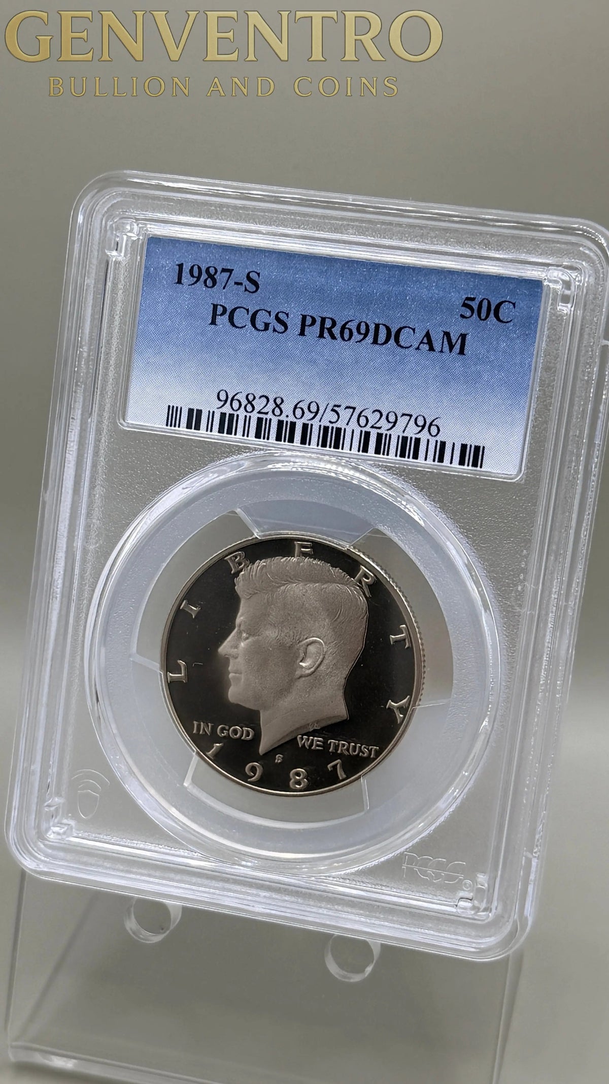 1987-S Kennedy Half Dollar Proof PCGS PR69 DCAM Blue Label