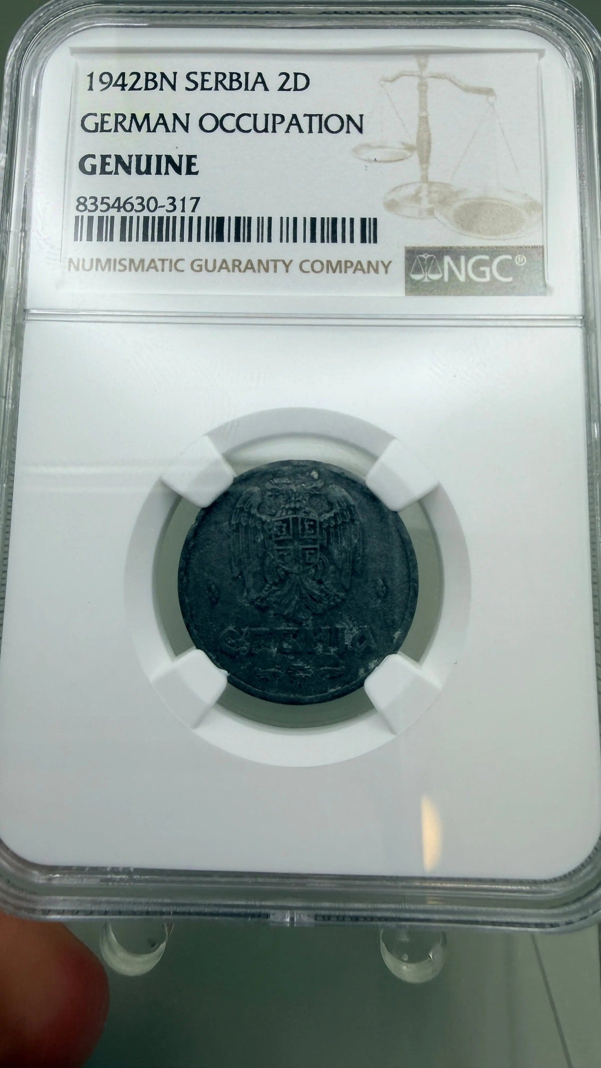 1942 Serbia 2D German Occupation NGC Genuine