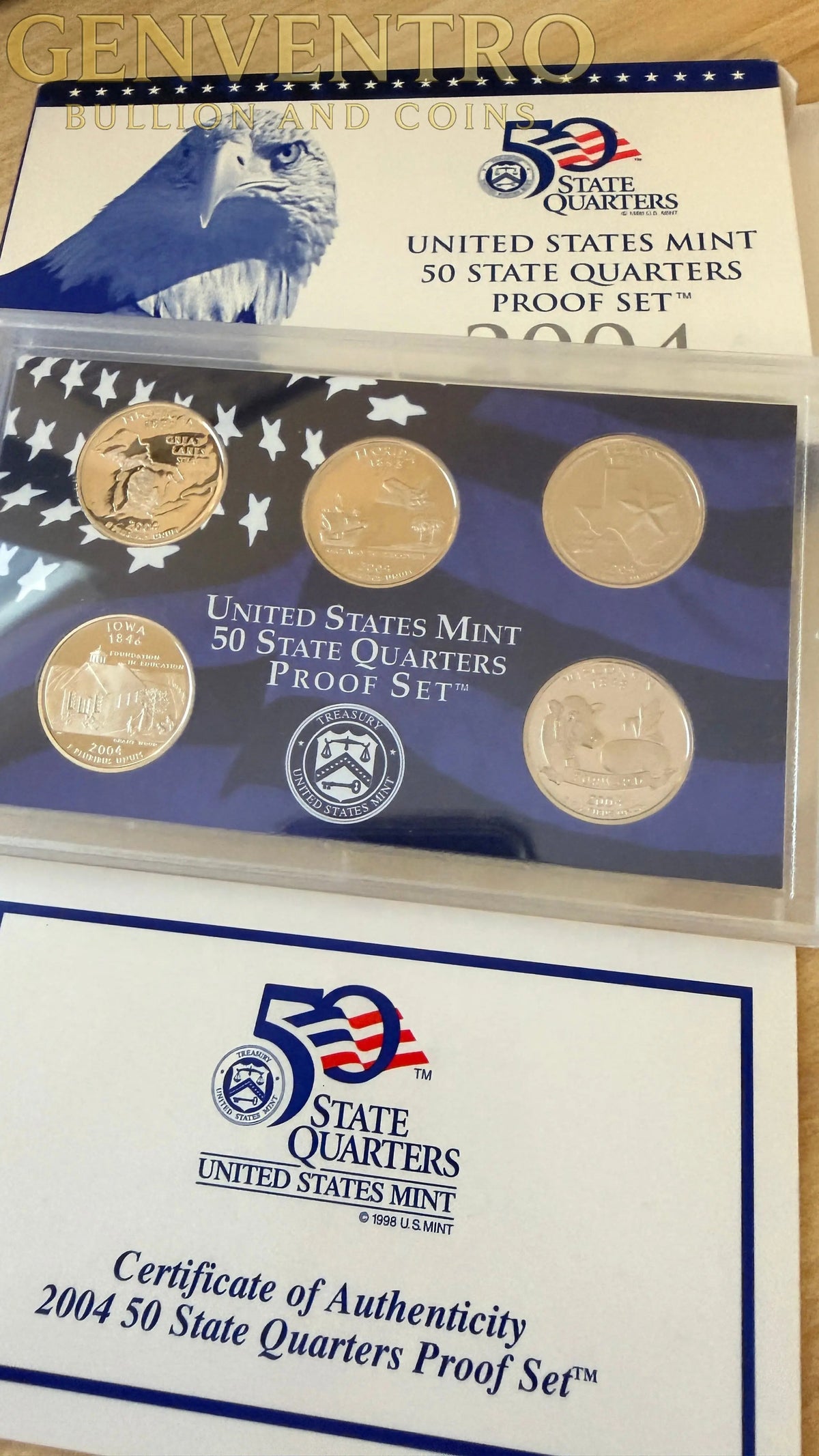 2004 U.S. Mint 50 State Quarter Proof Set In Original Packaging and Box