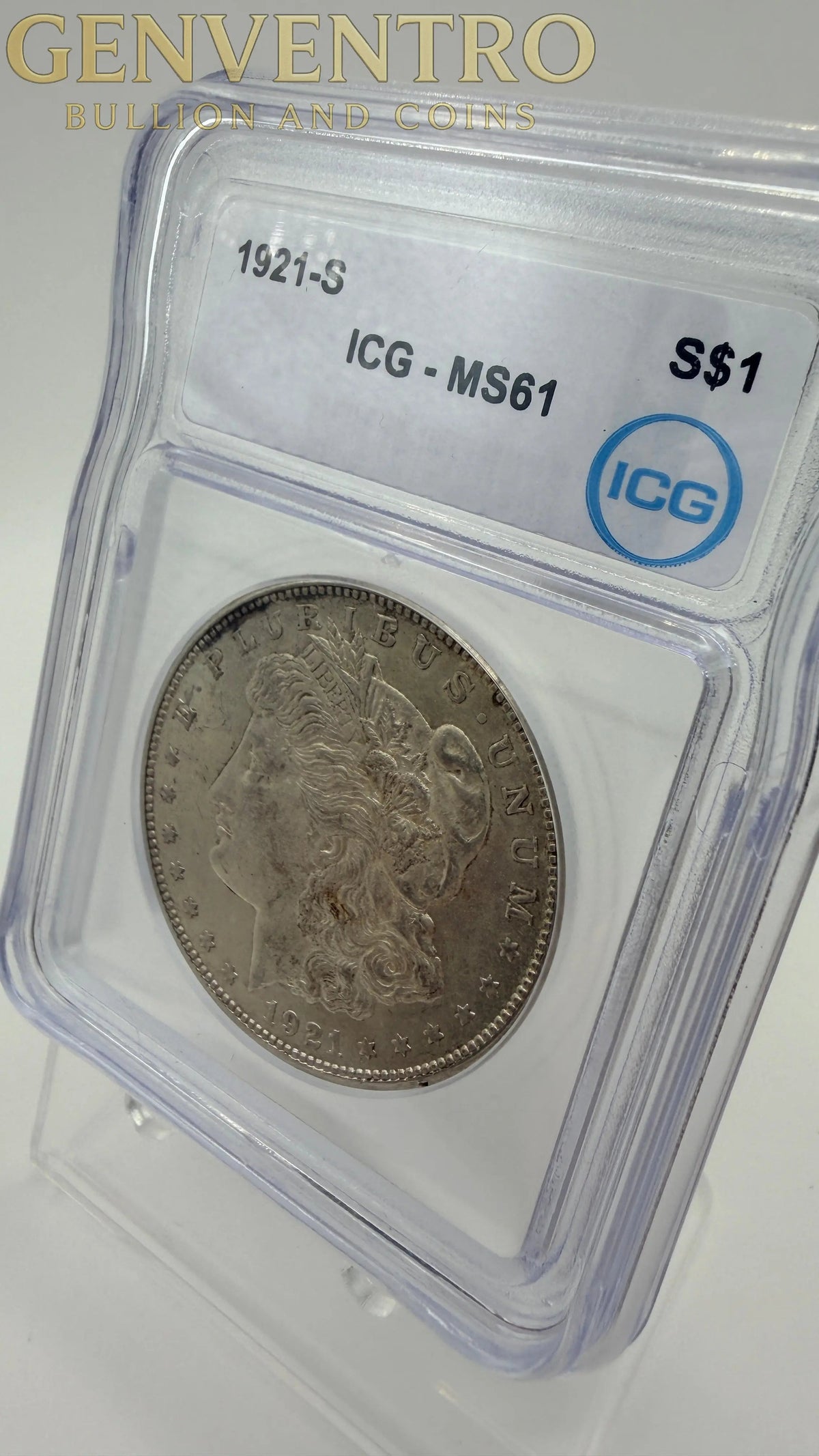 1921 S Morgan Silver Dollar ICG MS61 White Label
