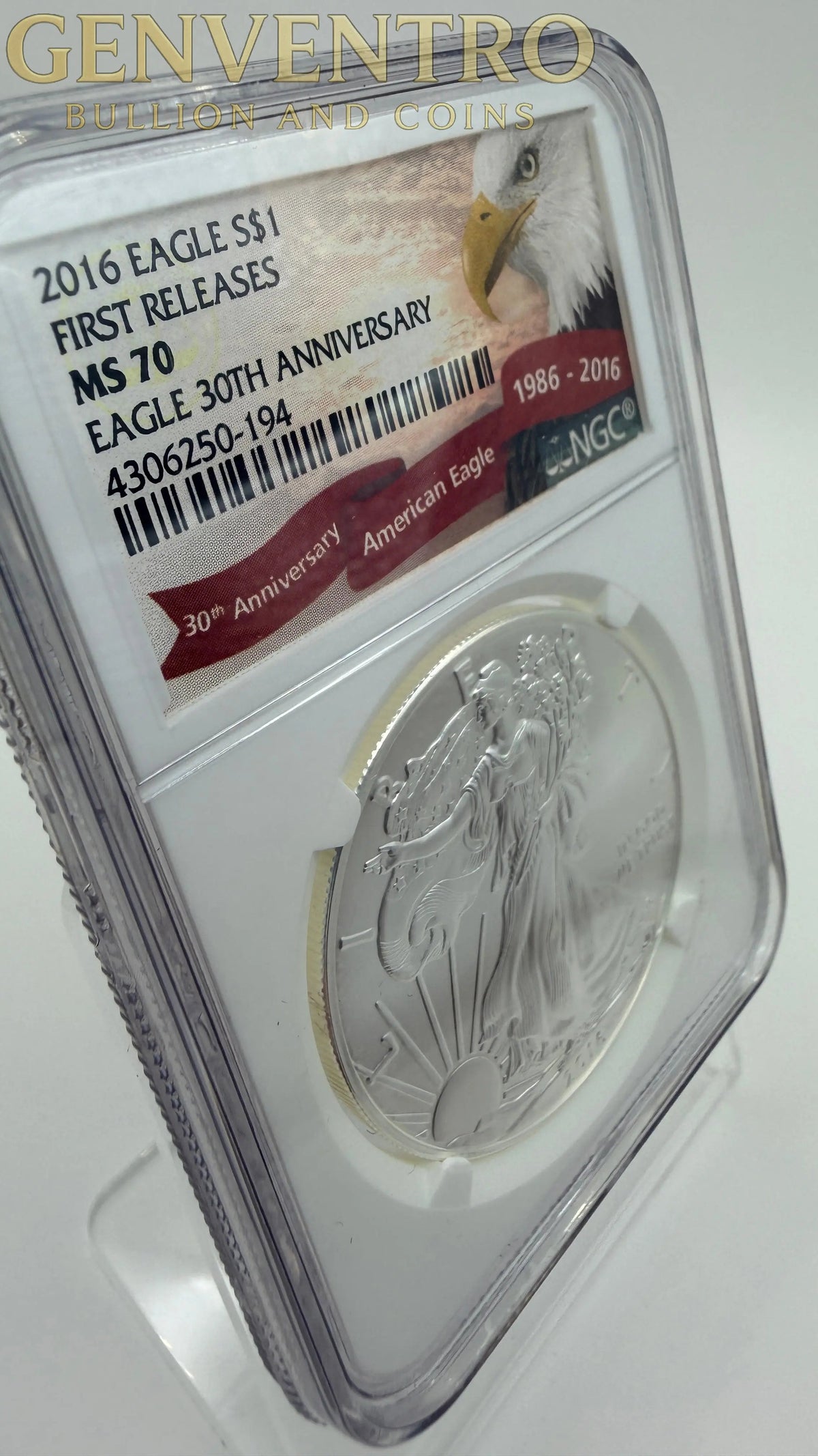 2016 American Silver Eagle First Release 30th Anniversary NGC MS70