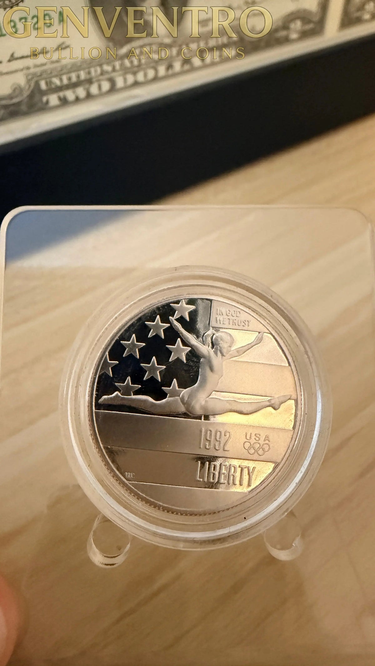 1992 S US Half Dollar Olympic Gymnastics Commemorative Proof in Capsule