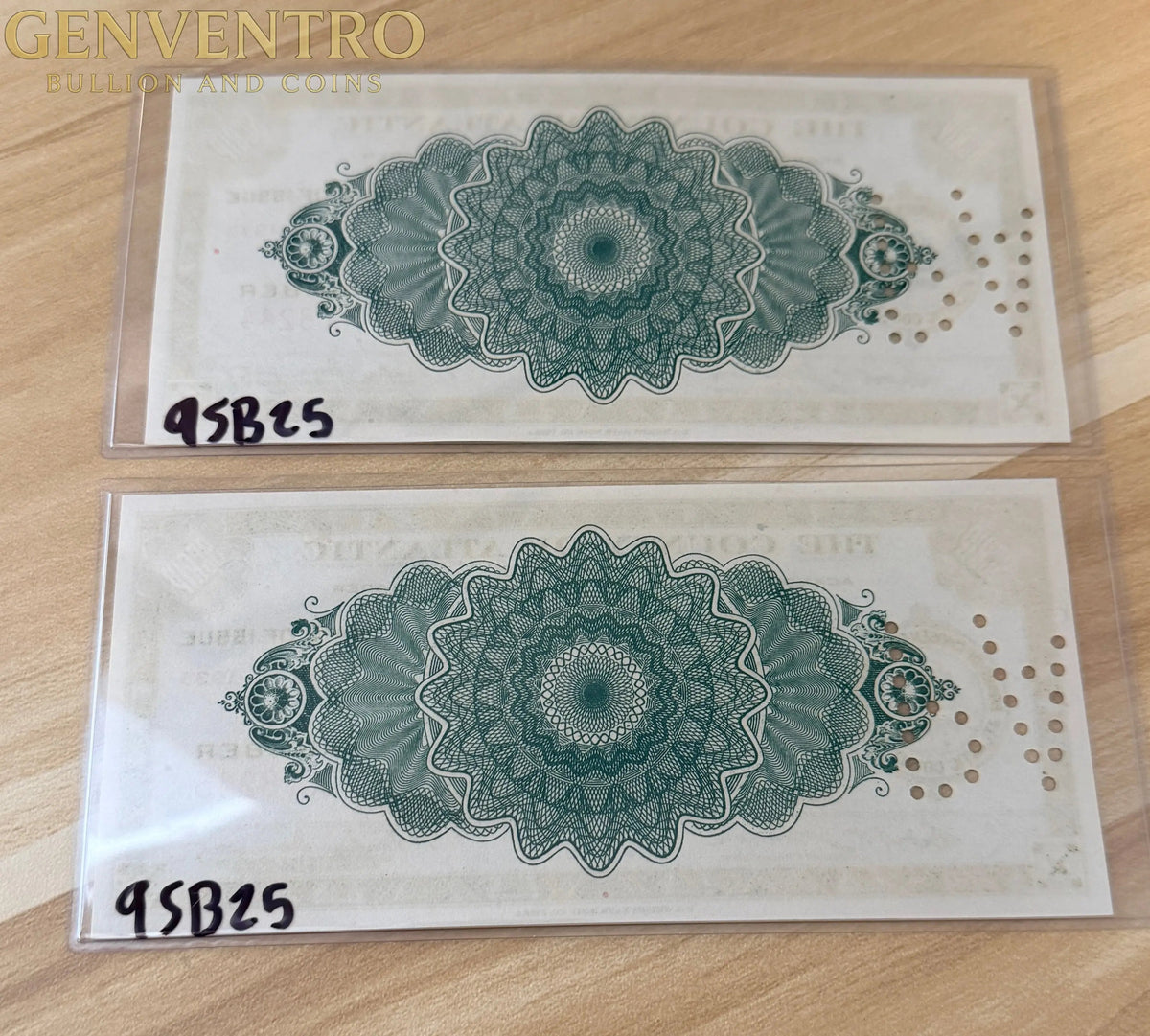 Great Depression “County of Atlantic, New Jersey” $1 Depression Scrips • 2 Consecutive Note Bundle