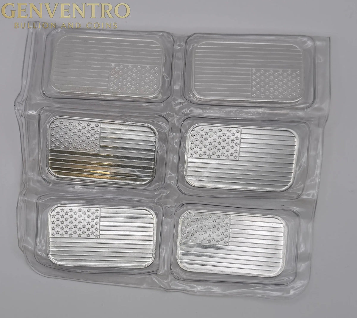 1 oz Silver Bar SilverTowne American Flag - 999 Fine Silver - Sealed