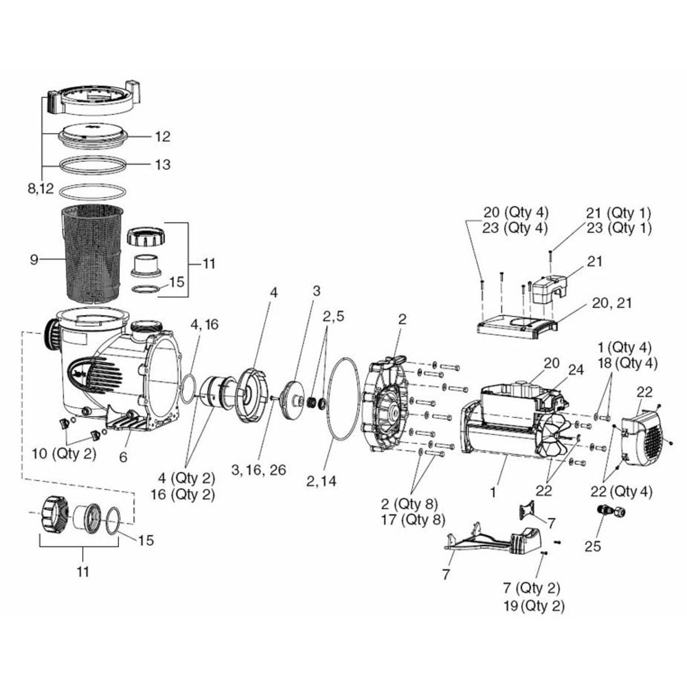 O Ring and Coupling Nut | Jandy | R0446101 | (Fits Jandy Pool Equipment)