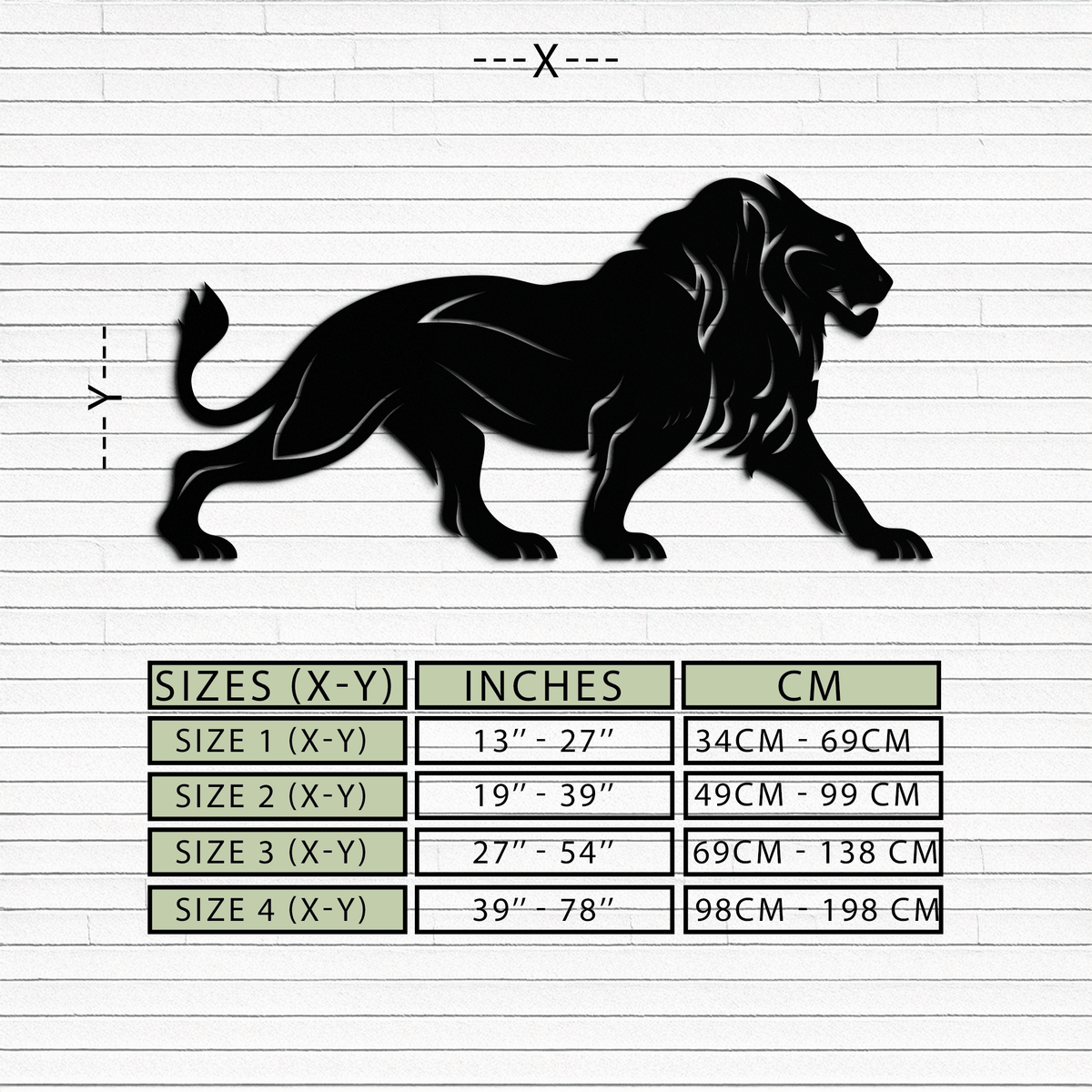 Steel Lion Metal Wall Art - Minimalist Modern Contemporary Design