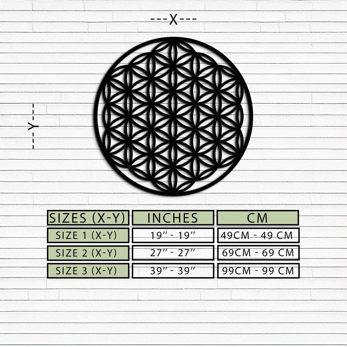 Metal Wall Art Flower of Life Sacred Geometry - Spiritual Design