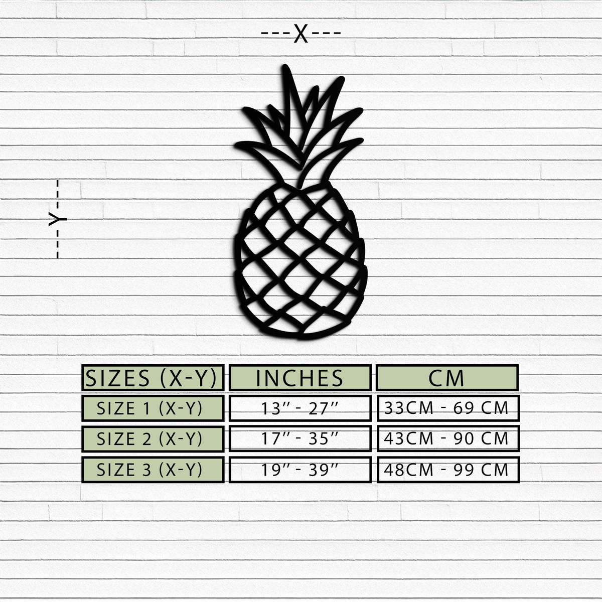 Tropical Pineapple Metal Wall Art - Geometric Steel Home Decor