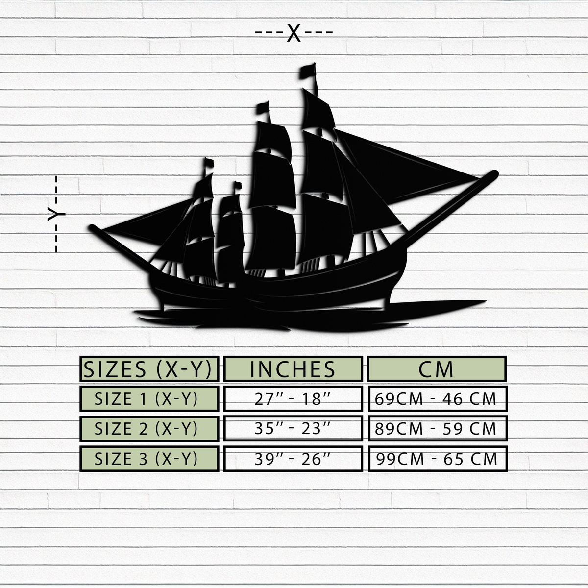 Premium Steel Pirate Ship Wall Art Nautical Decor Rust Resistant Finish Home Office