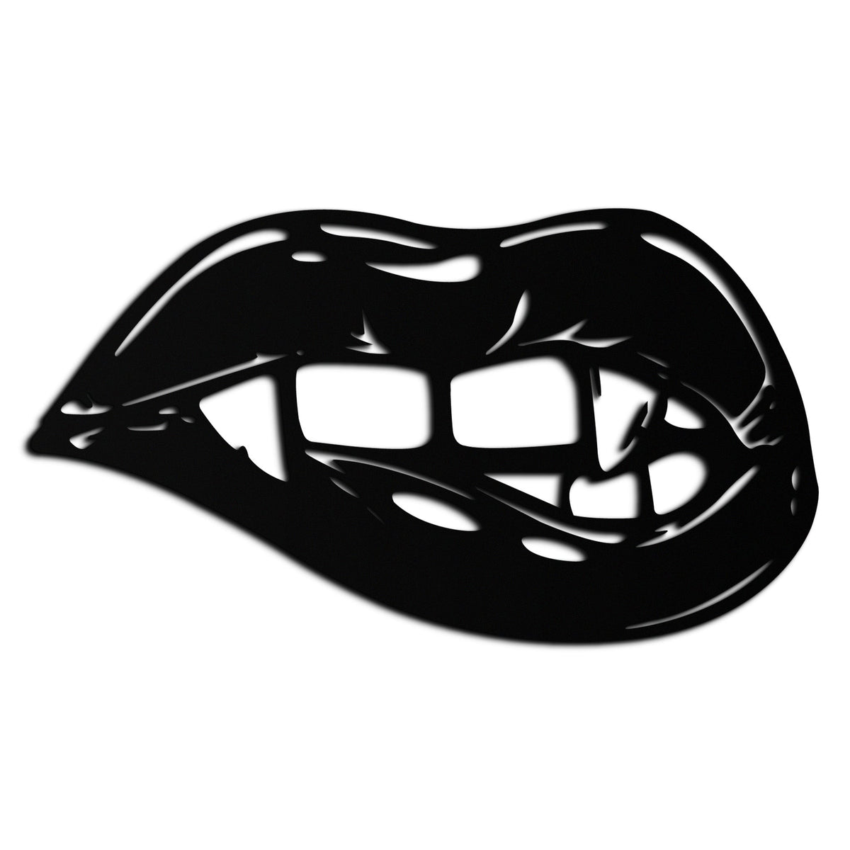 Geometric Lips Metal Wall Art - Bold Modern Steel Sculpture