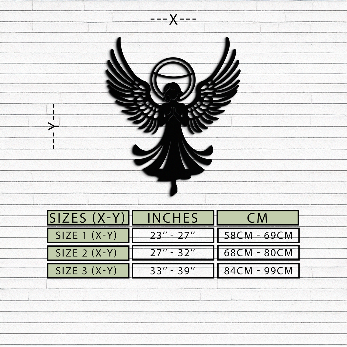 Metal Wall Art Guardian Angel with Wings and Halo Silhouette for Spiritual Home