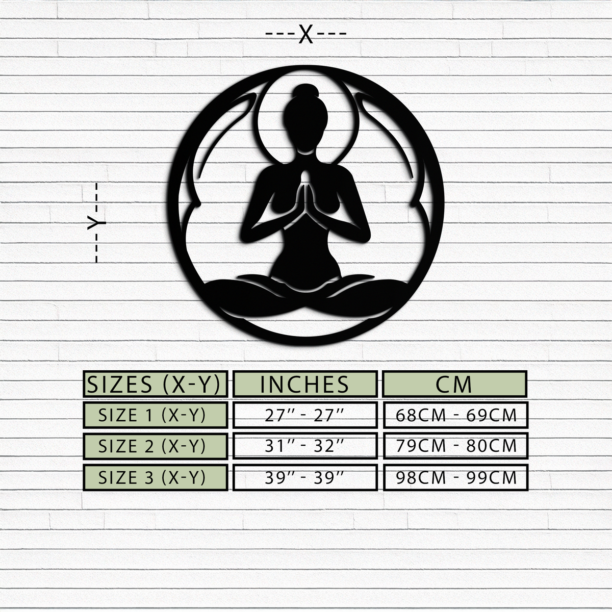 Yoga Silhouette Metal Wall Art - Minimalist Zen Meditation Decor