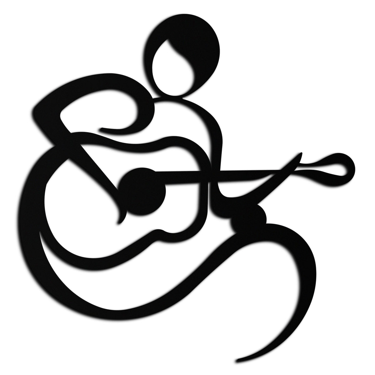 Metal Wall Art Guitarist Black Abstract Minimalist Modern Decor
