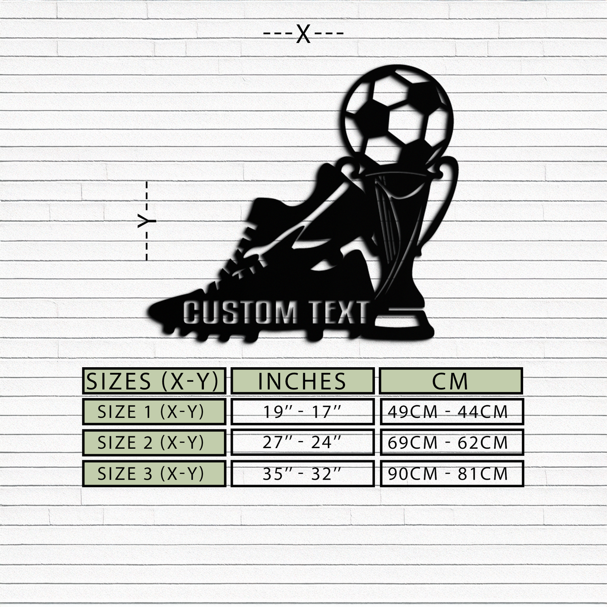 Custom Metal Soccer Trophy and Cleat Wall Art - Personalized