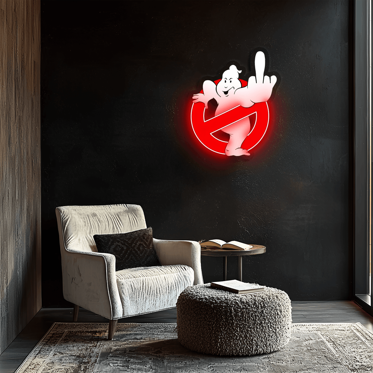Neon Wall Art Sign Ghostbusters - Handcrafted LED UV Print Clear Acrylic Light