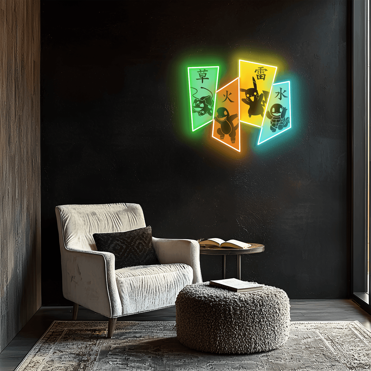 Neon Wall Sign Pokemon Pikachu - UV Print Anime LED Lighting