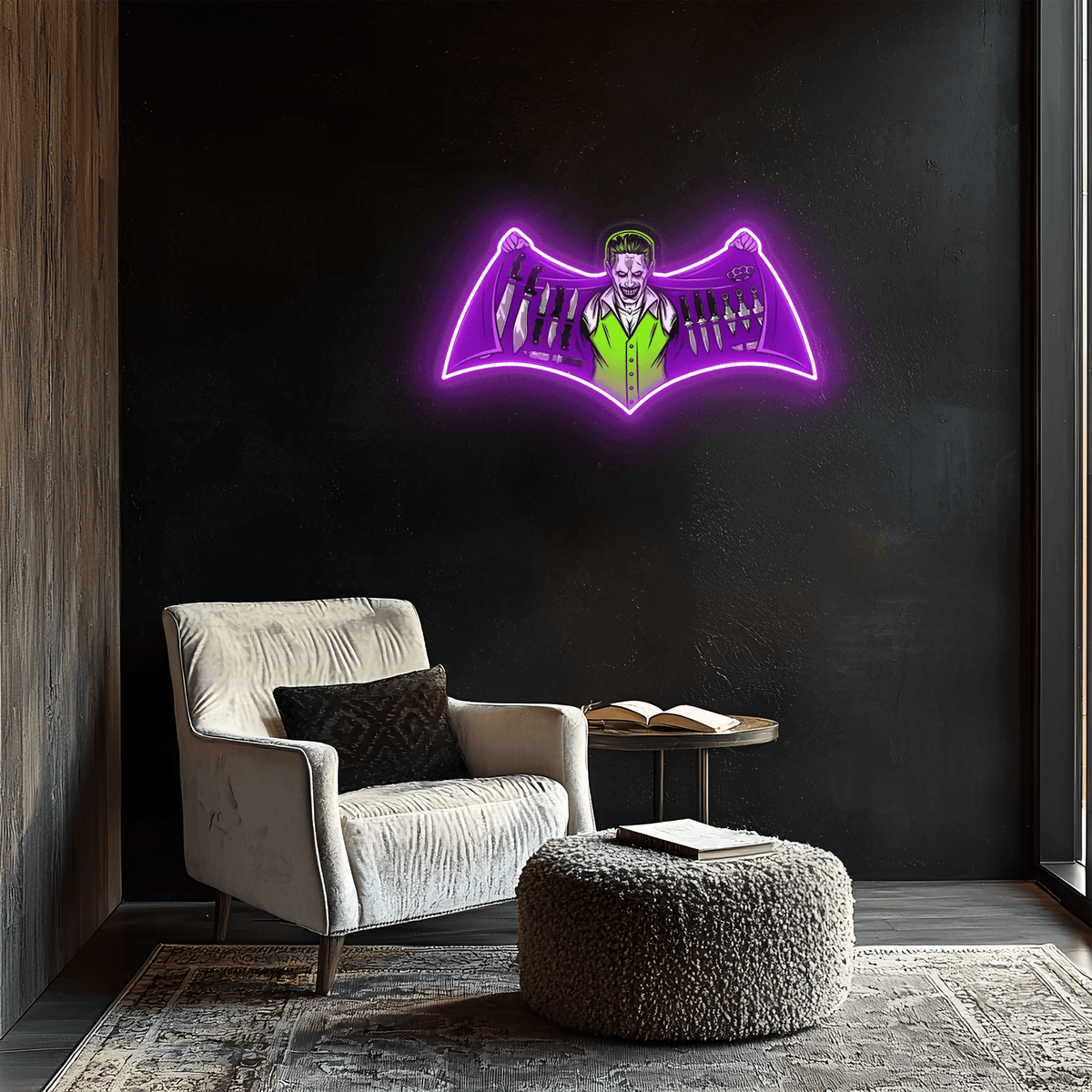 Joker Hand Crafted Custom UV Print LED Neon Sign Perfect For Game Rooms Wall Decor