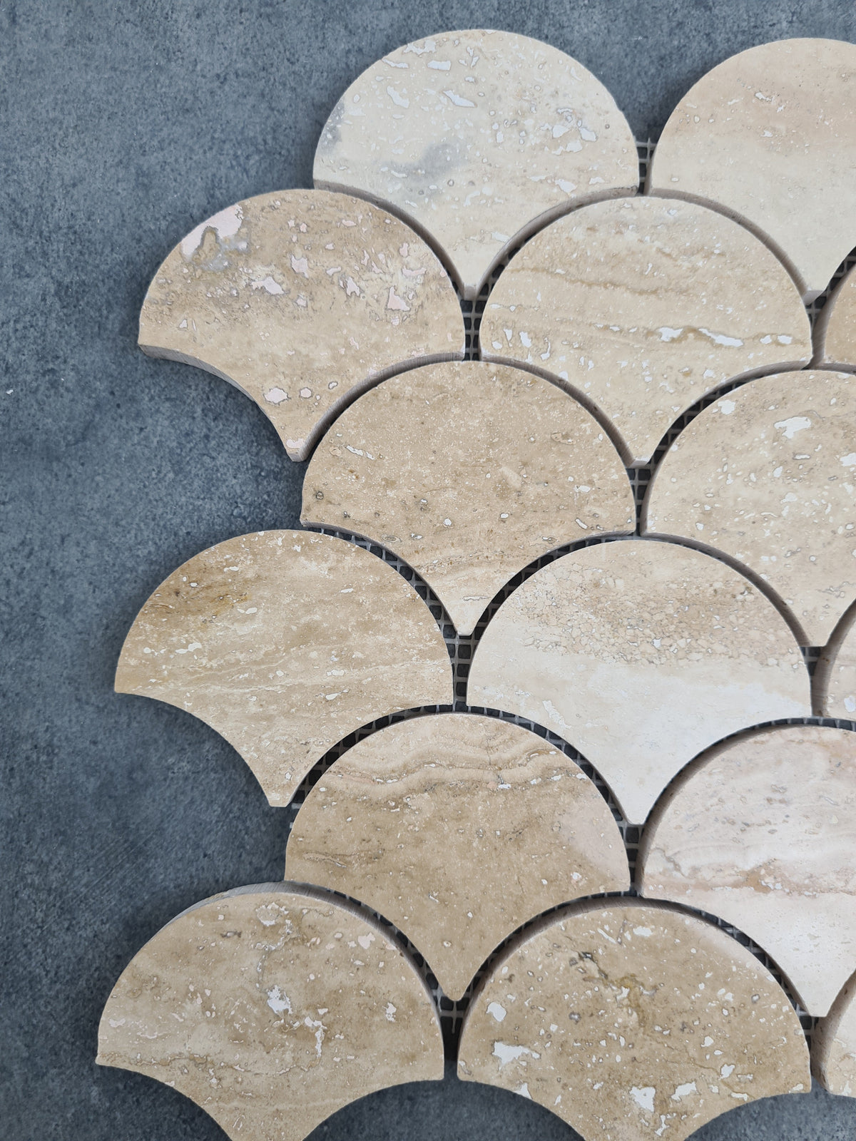 Patara Laguna Pattern 12" x 12" Honed Travertine Mesh-Mounted Mosaic Tile