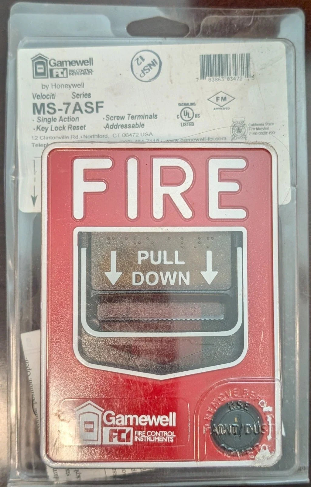 Honeywell Gamewell FCI MS-7ASF Pull Station