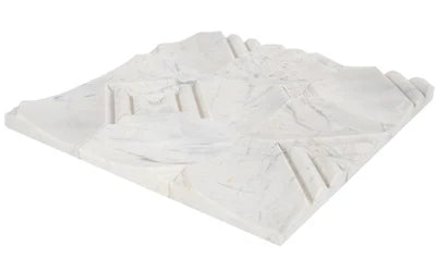Palia White Dolomite Dimensional Mosaic Tile Stella Design on 12" x 12" Mesh