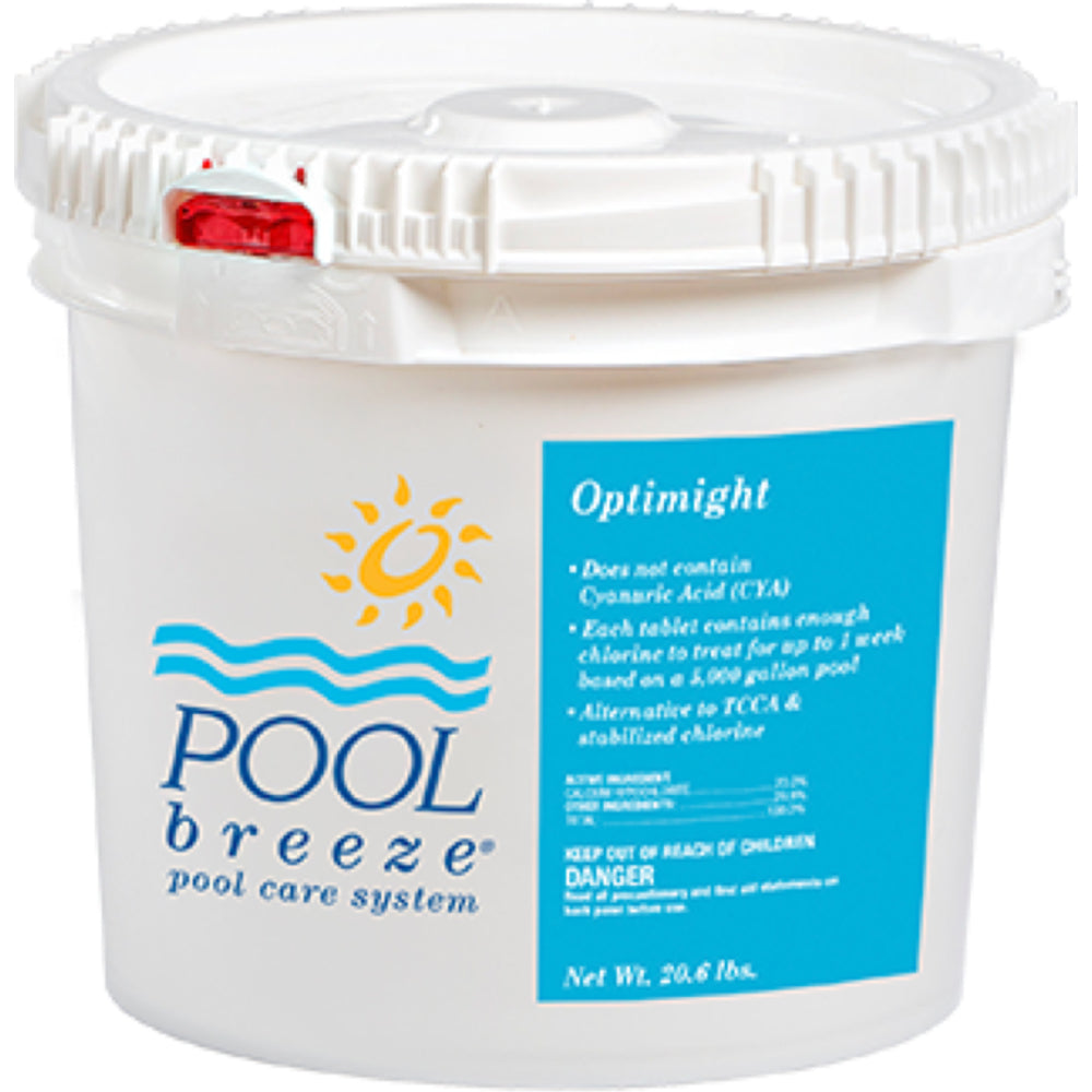 Cal Hypo Tablets | Pool Breeze | Optimight Cal Hypo Tablets | 20.2 Lb Pail | Slow Dissolving