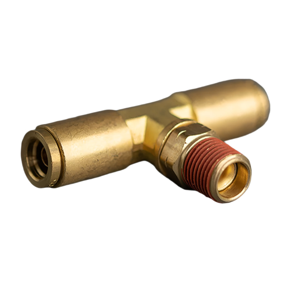 1/4in Tube to 1/8in Male Pipe Brass Push Connector Tee Ends Tube Center