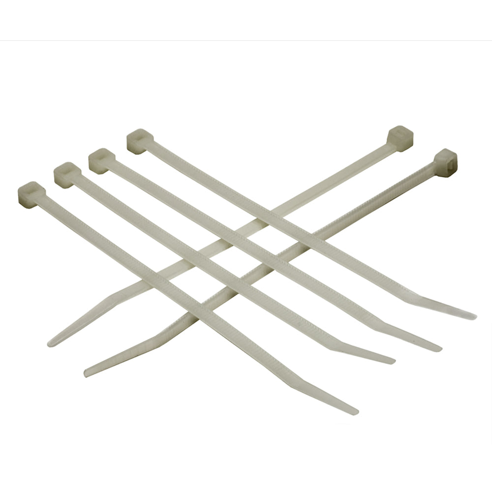 10 in. Len x 50 lbs rated (0.18 w) - Proferred Nylon 66 Natural Cable Ties - Pkg (500)