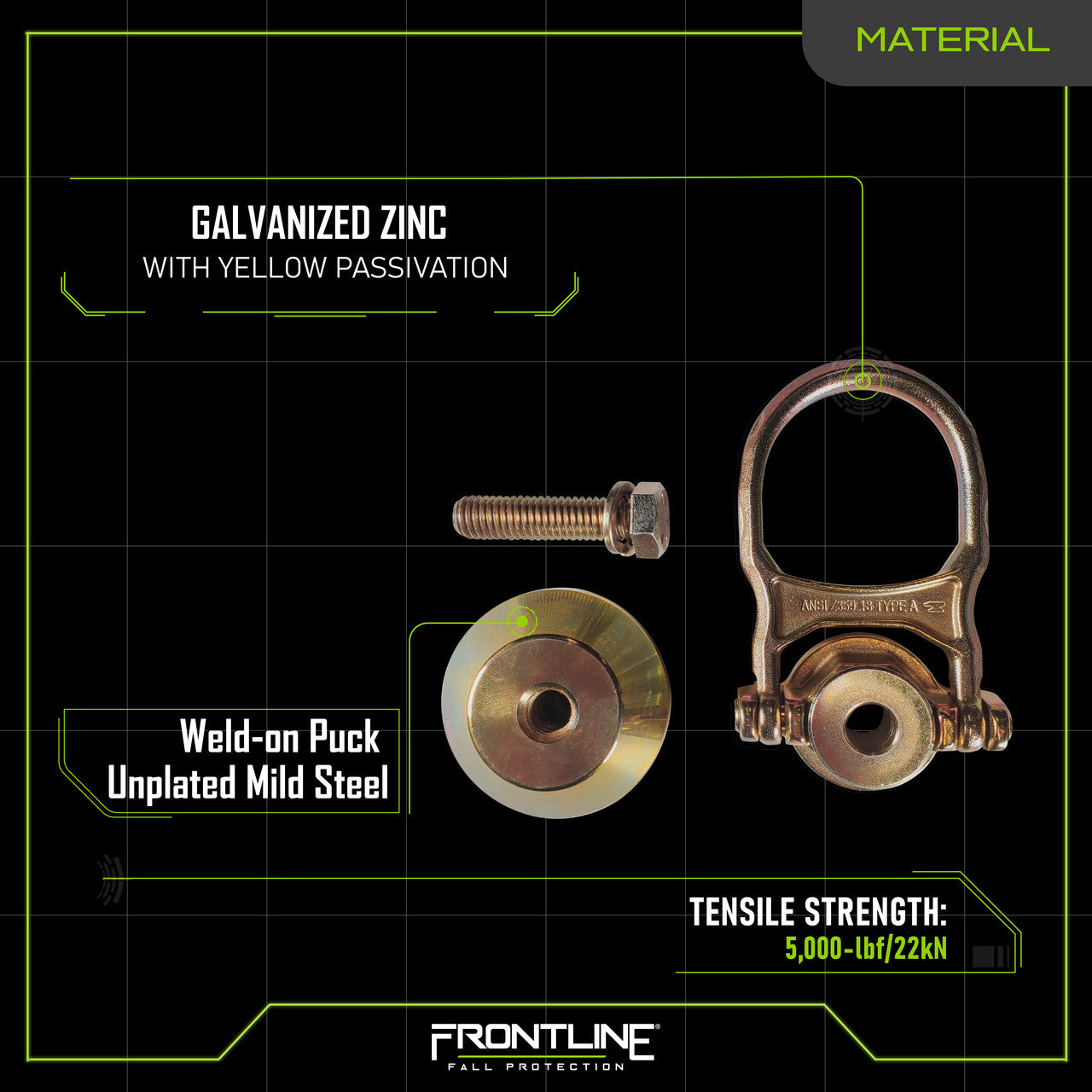 Frontline STWD5K ALPHA Swivel 5k Steel Anchor with Weld-on Puck