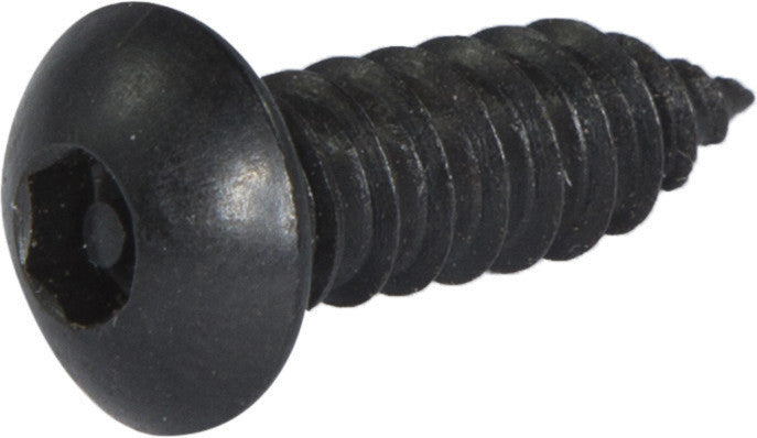 12 x 3/4 Tamper Resistant Hex Button Head Socket Sheet Metal Screw Steel Black (5/32)