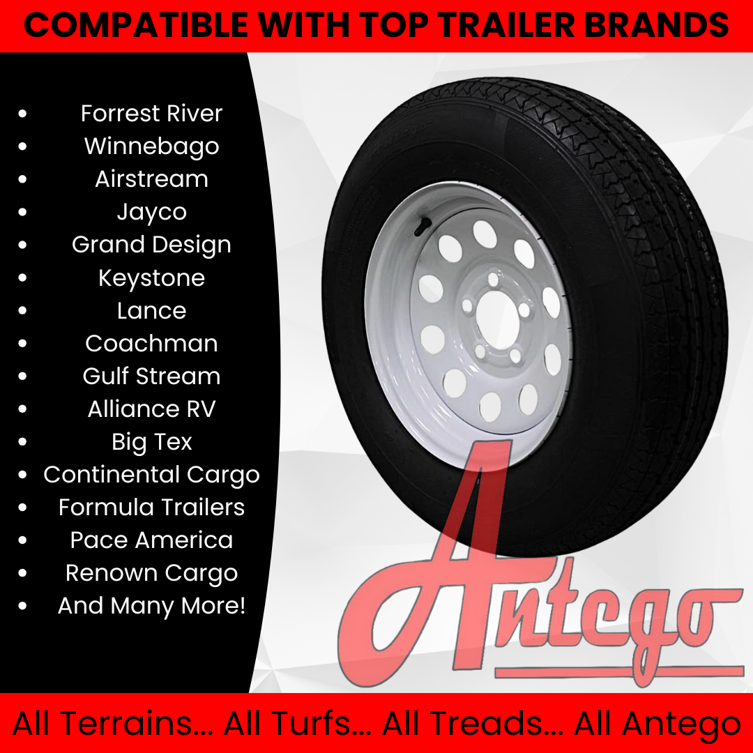 (Set of 4) Antego Tire and Wheel 205/75R14 Highway Terrain Assembly – Optimized for High Load Performance, 14.0-Inch Rim, Load 105.0, Speed M | A140554010116108ST20575R14-B4