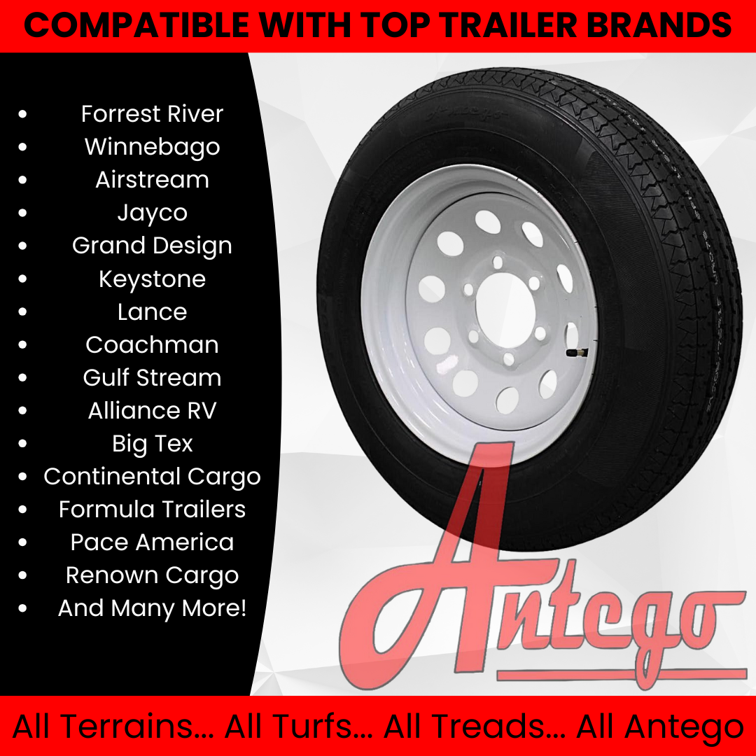 (Single Assembly) Antego Tire and Wheel 205/75R15 Highway Terrain Assembly – Optimized for High Load Performance, 15.0-Inch Rim, Load 107.0, Speed M | A15604520116108ST20575R15