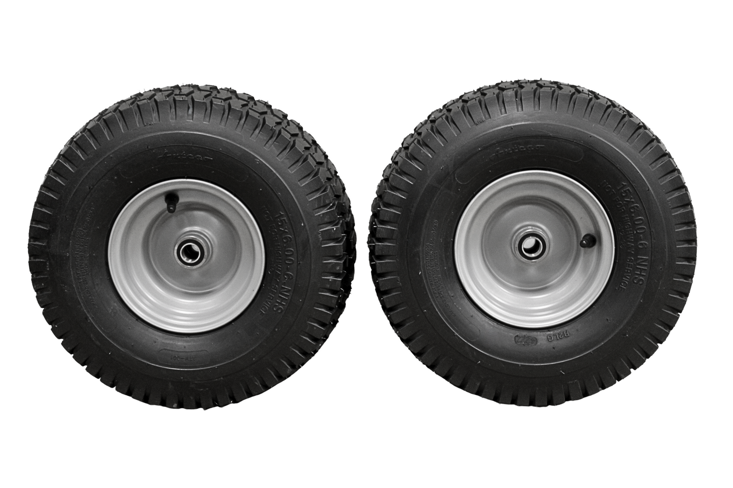 15x6.00-6 Husqvarna/Poulan Tire & 6x4.5 Wheel Assembly .75" Bearing (Qty: 1)