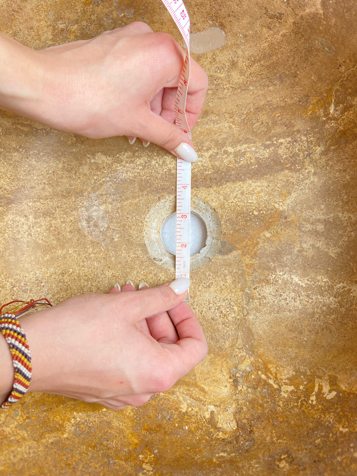 Valencia Travertine Vessel Bathroom Sink 16 Inch Round Honed Sand Blasted