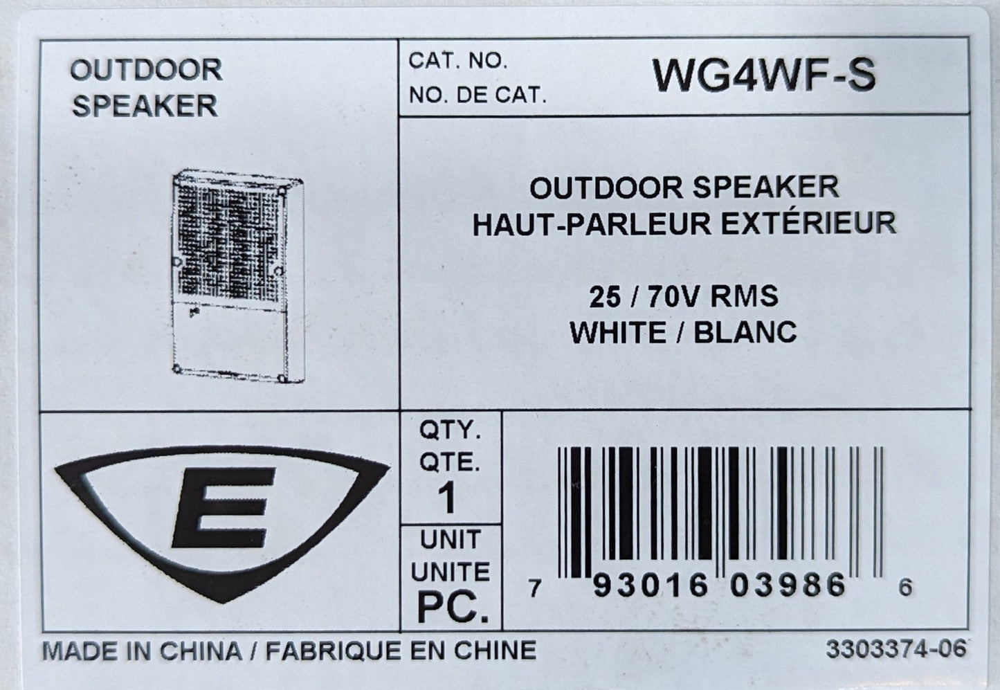 Edwards WG4WF-S Fire Alarm Speaker